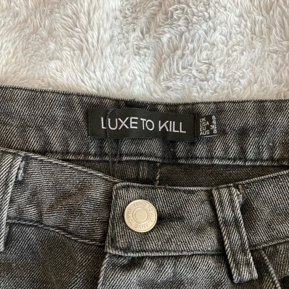 LUXE TO KILL Black Denim Cargo Pants - Picture 10 of 10